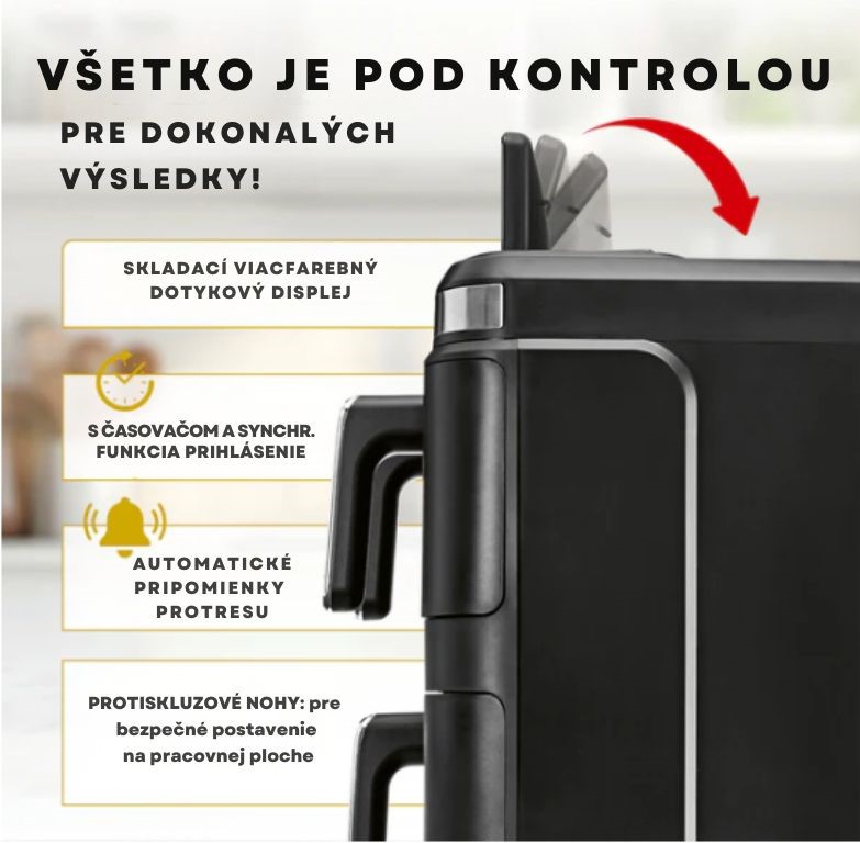 GourmetMaxx Vertikálna trojitá teplovzdušná fritéza FryUp3 17 l 19712 (7)